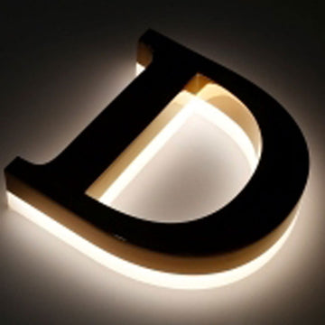 Straight Edge Stainless Steel Backlit Letters